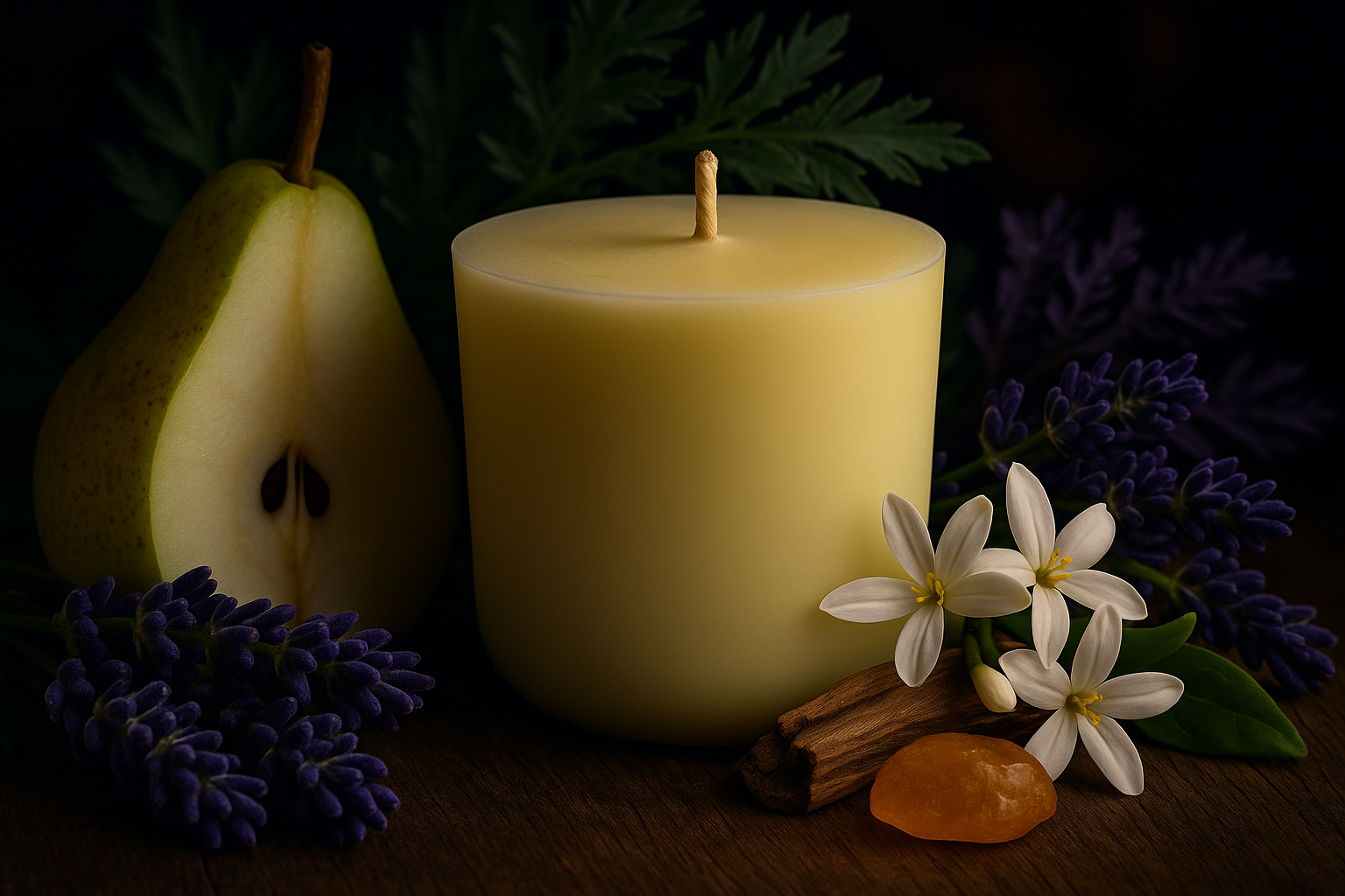 Ylura Rosewood Elegance navulbare luxe geurkaars met katoenen lont en bloemige tonen van jasmijn, lavendel en amber.