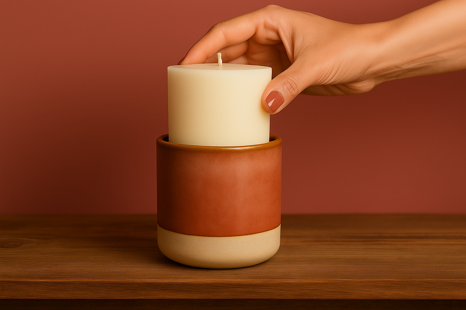 Ylura Blush kaarshouder met navulbare geurkaars